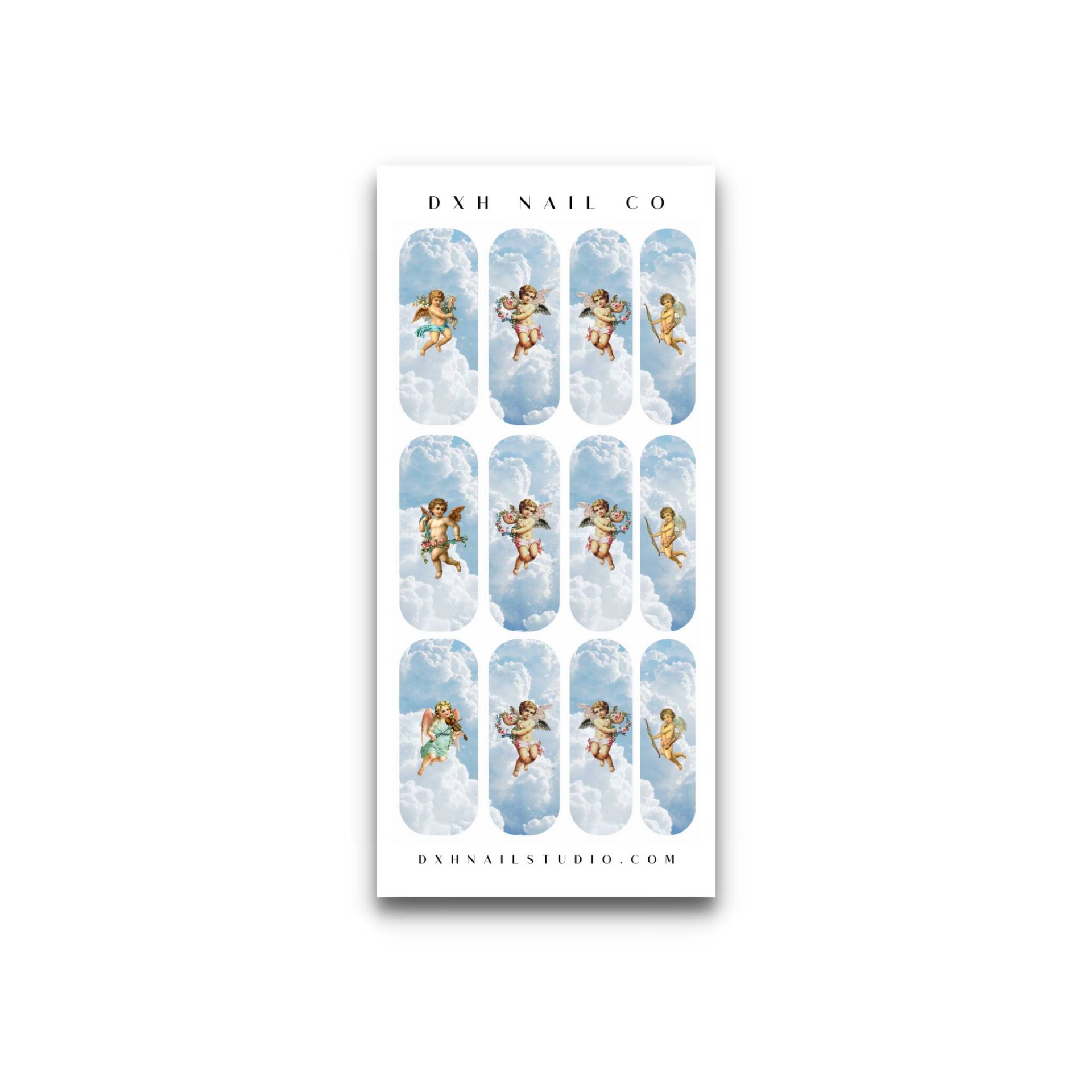 Angelic Cherub Nail Decals - Xl Wraps Wasserfolie Aufkleber Engel Art Trending Designs von DXHNAILCO