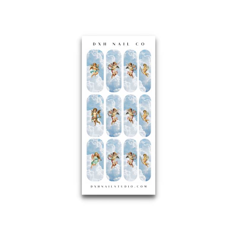 Angelic Cherub Nail Decals - Xl Wraps Wasserfolie Aufkleber Engel Art Trending Designs von DXHNAILCO