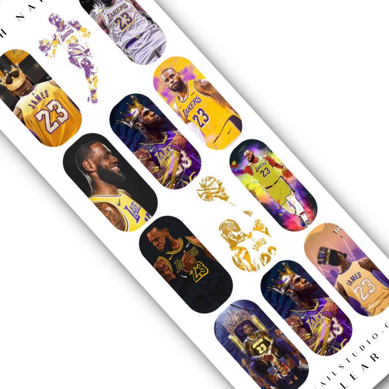 King James La Basketball Nail Aufkleber - Wasserrutsche Fan Art The Goat Lebron von DXHNAILCO