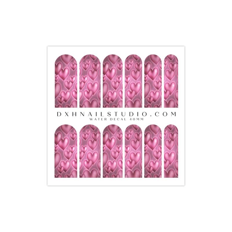 Rose Airbrush Herzen Nagel Aufkleber - Xl Nail Wraps Wassertransfer Art Girly Trending Nageldesigns von DXHNAILCO