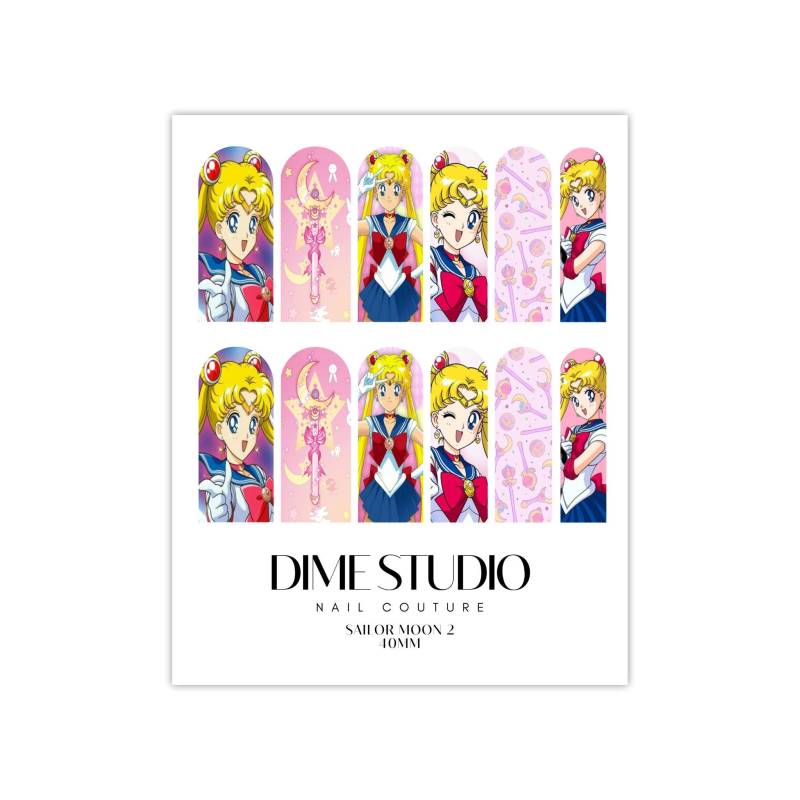 Sailor Girl Kawaii Anime Nagelverpackungen 2 - Moon Nagelabziehbild Wassertransfer Aufkleber Girly Maniküre Zubehör Für Verlängerungen von DXHNAILCO