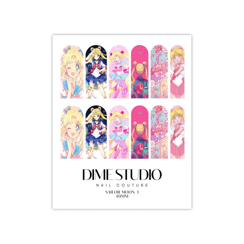 Sailor Girl Anime Nagelabziehbild 3 - Kawaii Wassertransfer 40mm Nail Wraps Süße Girly Art Maniküre Zubehör von DXHNAILCO