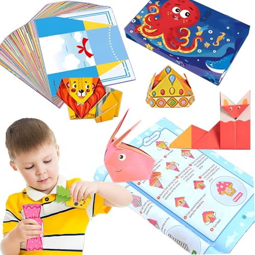 DXIA Origami Papier Kit für Kinder, 144 Blätter Doppelseitiges Origami-Papier und 72 Mustern, Origami Set für Anfänger mit Papier, Kunst und Handwerk Kit für Alter von 3 Jahren und Darüber von DXIA