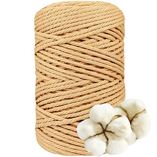 DXRPO Makramee Garn 5mmx100m, Baumwollgarn Makramee, Macrame Cord für DIY Makramee Wandbehang, Makramee Blumenampel, Weihnachten Deko, Geschenke für Gute Freunde, Pflanze Aufhänger Boho Deko,Braun von DXRPO