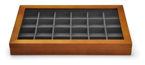 DXYOYONGOZ Schmuckkasten, Schmuckschatulle, Schmuckkoffer, Große Schmuckschatulle aus Holz, Boxen mit transparentem Deckel, stapelbare Aufbewahrungsbox aus Holz(Dark Grey B) von DXYOYONGOZ