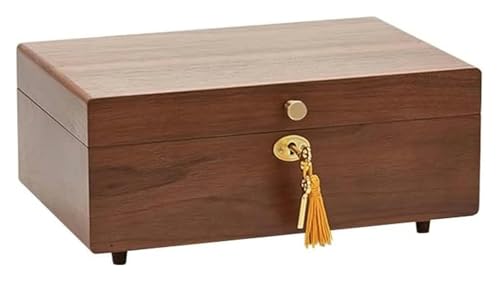 DXYOYONGOZ Schmuckkasten Schmuckschatulle Schmuckaufbewahrung Aufbewahrungsbox aus Holz, Aufbewahrungsbox for Ringe, Ohrringe, Halsketten und Armbänder(30 * 20 * 14cm) von DXYOYONGOZ