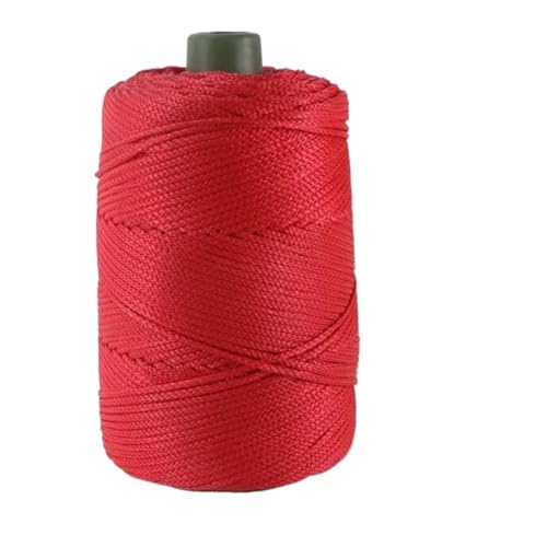 DXZXDJIU 200 m hohl gestricktes Häkelgarn – 3 mm Dicke Nylonschnur for selbstgemachte Handtaschen, Geldbörsen und Körbe.(Red) von DXZXDJIU