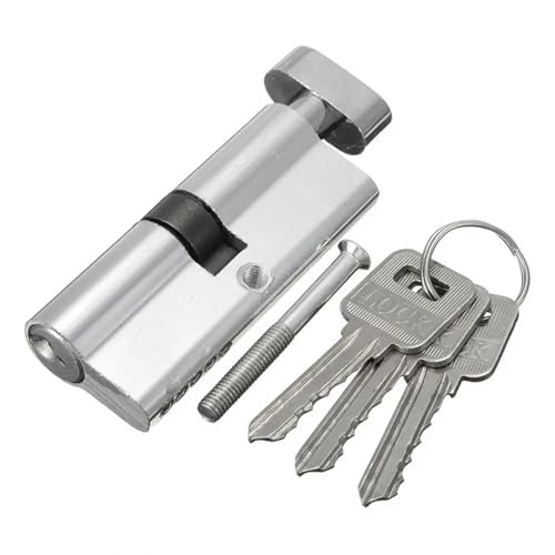 DXZXDJIU Sicherheitsschlösser für französische Türen, Zylinder Home Security Türschloss Silber Ton Zylinder Hardware Innen Aluminium Locker Sicherheit Möbelschlösser Schlüssel Hardware von DXZXDJIU