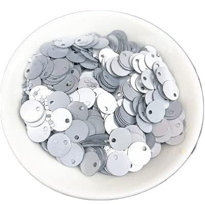 Große Pailletten, Pailletten, 1 Packung, verschiedene Größen, 6 mm, 8 mm, 10 mm, flache runde Pailletten, matt glitzernde PVC-Pailletten, Pailletten for Damen, Bekleidungszubehör(Matte Silver,8mm300pc von DXZXDJIU