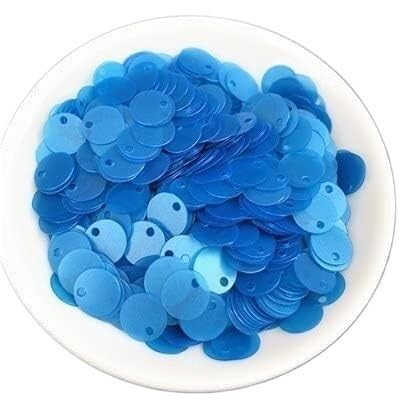 Große Pailletten, Pailletten, 1 Packung, verschiedene Größen, 6 mm, 8 mm, 10 mm, flache runde Pailletten, matt glitzernde PVC-Pailletten, Pailletten for Damen, Bekleidungszubehör(Matte Lake Blue,10mm von DXZXDJIU