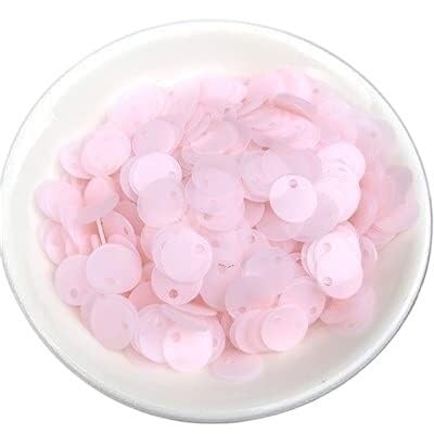 Große Pailletten, Pailletten, 1 Packung, verschiedene Größen, 6 mm, 8 mm, 10 mm, flache runde Pailletten, matt glitzernde PVC-Pailletten, Pailletten for Damen, Bekleidungszubehör(Matte Light Pink,10mm von DXZXDJIU