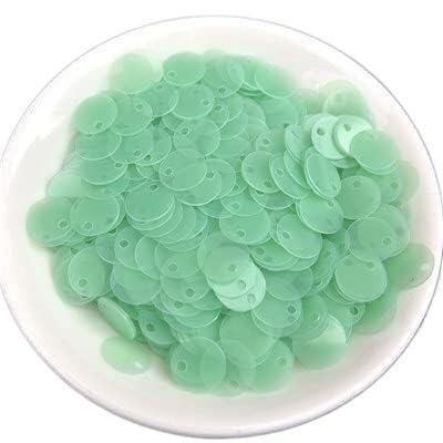 Große Pailletten, Pailletten, 1 Packung, verschiedene Größen, 6 mm, 8 mm, 10 mm, flache runde Pailletten, matt glitzernde PVC-Pailletten, Pailletten for Damen, Bekleidungszubehör(Matte Light Mint,6mm von DXZXDJIU