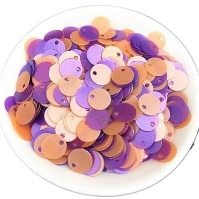 Große Pailletten, Pailletten, 1 Packung, verschiedene Größen, 6 mm, 8 mm, 10 mm, flache runde Pailletten, matt glitzernde PVC-Pailletten, Pailletten for Damen, Bekleidungszubehör(Matte Orange Purple,6 von DXZXDJIU