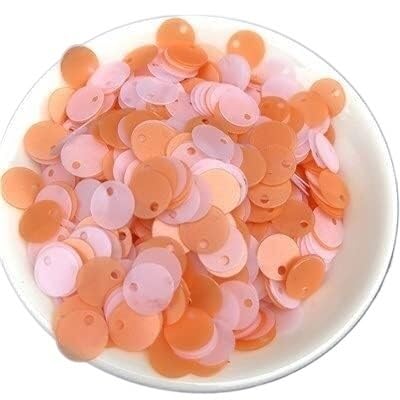 Große Pailletten, Pailletten, 1 Packung, verschiedene Größen, 6 mm, 8 mm, 10 mm, flache runde Pailletten, matt glitzernde PVC-Pailletten, Pailletten for Damen, Bekleidungszubehör(Matte Pink Orange,6mm von DXZXDJIU