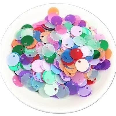 Große Pailletten, Pailletten, 1 Packung, verschiedene Größen, 6 mm, 8 mm, 10 mm, flache runde Pailletten, matt glitzernde PVC-Pailletten, Pailletten for Damen, Bekleidungszubehör(Matte Random Mix,10mm von DXZXDJIU