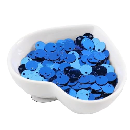 Große Pailletten, Pailletten, 10 g (1000 Stück) 6 mm flache, runde Pailletten, Pailletten, Nähen, Hochzeit, Basteln, PVC-Pailletten-Konfetti for Bekleidungszubehör mit 1 Seitenloch(Dark Blue) von DXZXDJIU