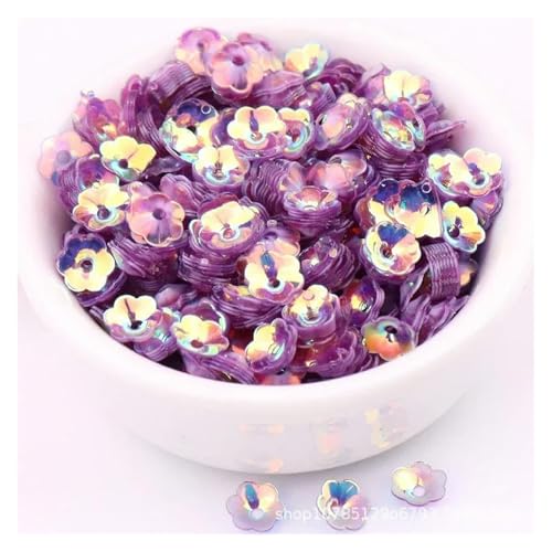 Große Pailletten, Pailletten, 10 gr/paket 6mm 8mm Konkave Pflaume Blume Pailletten Dekoration Handwerk Pailletten DIY Ornament Nähen Lentejuelas Zubehör(No. 11,6mm 550pcs) von DXZXDJIU