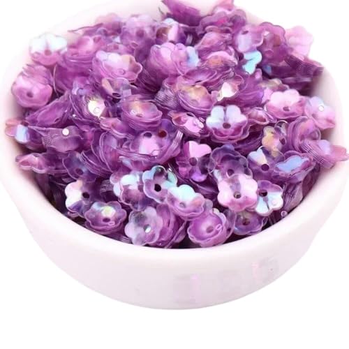 Große Pailletten, Pailletten, 10 gr/paket 6mm 8mm Konkave Pflaume Blume Pailletten Dekoration Handwerk Pailletten DIY Ornament Nähen Lentejuelas Zubehör(No. 18,6mm 550pcs) von DXZXDJIU