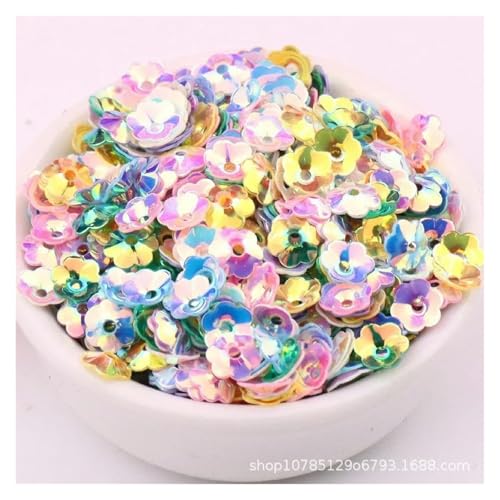 Große Pailletten, Pailletten, 10 gr/paket 6mm 8mm Konkave Pflaume Blume Pailletten Dekoration Handwerk Pailletten DIY Ornament Nähen Lentejuelas Zubehör(No. 27,8mm 400pcs) von DXZXDJIU