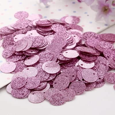 Große Pailletten, Pailletten, 200 Stück 10 mm 20 mm Glitzer-Pailletten, flache runde PVC-Pailletten mit Blitzpulver-Pailletten for Basteln(Pink purple,20mm 10g) von DXZXDJIU