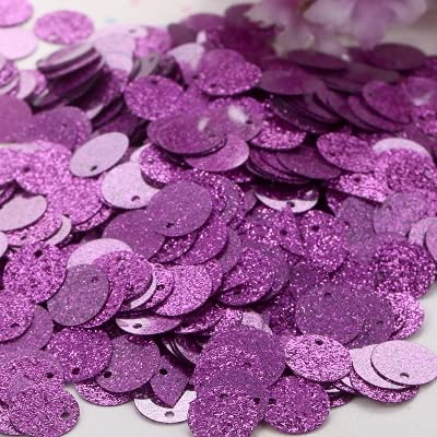 Große Pailletten, Pailletten, 200 Stück 10 mm 20 mm Glitzer-Pailletten, flache runde PVC-Pailletten mit Blitzpulver-Pailletten for Basteln(Purple red,10mm 10g) von DXZXDJIU