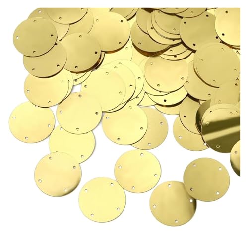 Große Pailletten, Pailletten, 4 Löcher Silber Pailletten Basteln 50g Flache große runde Pailletten Kleidungsstück Handtasche Zubehör DIY Gold Schwarze Flocken 20/25/35mm(B 25MM) von DXZXDJIU