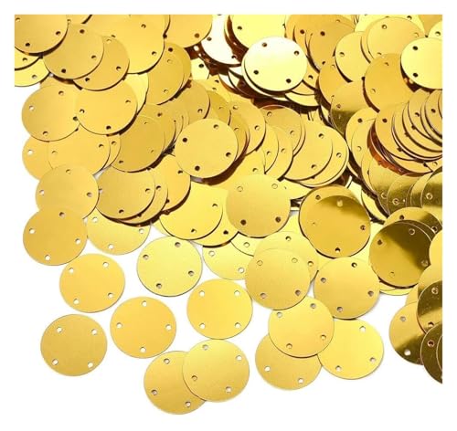 Große Pailletten, Pailletten, 4 Löcher Silber Pailletten Basteln 50g Flache große runde Pailletten Kleidungsstück Handtasche Zubehör DIY Gold Schwarze Flocken 20/25/35mm(C 20MM) von DXZXDJIU