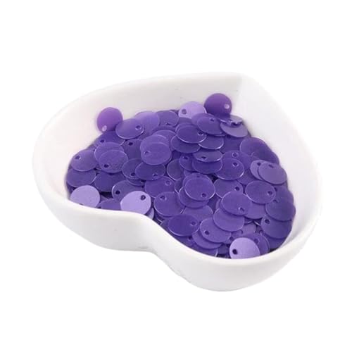 Große Pailletten, Pailletten, 6 mm, 8 mm, 10 mm, matte Pailletten for DIY-Stoff, PVC, mattpolierte Pailletten, Pailletten, Nähzubehör mit 1 Seitenloch(Matte Dark Purple,6mm 600Pcs) von DXZXDJIU