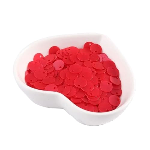 Große Pailletten, Pailletten, 6 mm, 8 mm, 10 mm, matte Pailletten for DIY-Stoff, PVC, mattpolierte Pailletten, Pailletten, Nähzubehör mit 1 Seitenloch(Matte Red,10mm 250Pcs) von DXZXDJIU