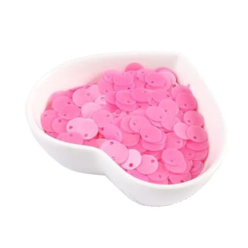 Große Pailletten, Pailletten, 6 mm, 8 mm, 10 mm, matte Pailletten for DIY-Stoff, PVC, mattpolierte Pailletten, Pailletten, Nähzubehör mit 1 Seitenloch(Matte Rose,8mm 400Pcs) von DXZXDJIU