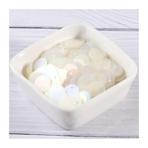 Große Pailletten, Pailletten, Eo-Friendly 250 Stück/Lot, 10 mm, mattes PET, lose Pailletten, flache Artesanatos-Ergebnisse, Nähen, Hochzeit, Basteln, Kleidungsstück(Matte AB White) von DXZXDJIU