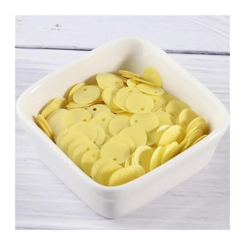 Große Pailletten, Pailletten, Eo-Friendly 250 Stück/Lot, 10 mm, mattes PET, lose Pailletten, flache Artesanatos-Ergebnisse, Nähen, Hochzeit, Basteln, Kleidungsstück(Matte Yellow) von DXZXDJIU