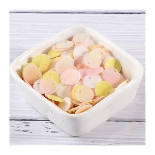 Große Pailletten, Pailletten, Eo-Friendly 250 Stück/Lot, 10 mm, mattes PET, lose Pailletten, flache Artesanatos-Ergebnisse, Nähen, Hochzeit, Basteln, Kleidungsstück(Mix Yellow Pink) von DXZXDJIU