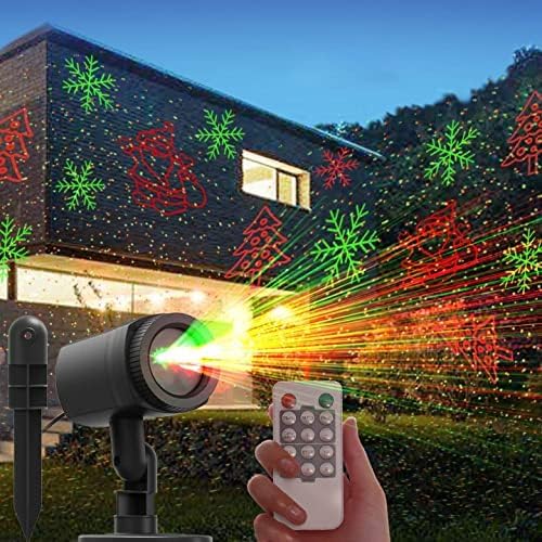 DXstring Schneeflocken Projektor, Projektor Weihnachtsdeko Aussen, Weihnachtsdeko Outdoor LED Projektor Wasserdichte für Weihnachtsdekorationen, 4 Schneemuster Hochauflösend für Heim Party Haus von DXstring