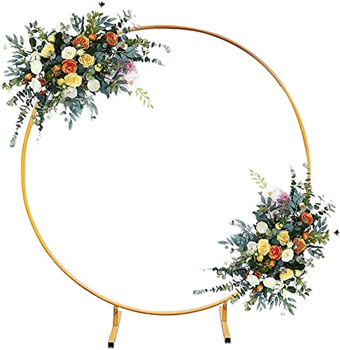 Eisen Kreis Hochzeit Requisiten Bogen Hintergrund Runde Ring Bögen Blume Ballon Dekoration - Tür Hintergrund Straße führende Party (2m, Gold) von DYJD