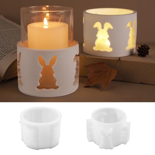 2pc Silikonformen Gießformen Ostern, Silikonform Ostern Hase Silikon Gießform Ostern Silikonform Osterei Gipsformen zum Gießen Osternhase Epoxidharz Silikon Ostern für Handwerk Formen Giessformen (D) von DYKeWei