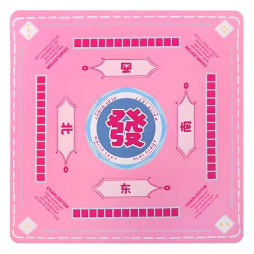 DYKeWei Blaue Mahjong-Lernmatte mit Rutschfester Tragetasche geräuschreduzierender Tischdecke für Mahjong-Brettspiele, Legespiele (83,8 x 83,8 cm) Tischdecke Rolle Wachs (One Size) von DYKeWei