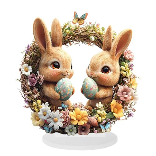 Schreibtisch Zubehör Tumblr Blau Easter Desk Decorations Crystal Easter Egg Bunny Table Sign Acrylic Flat Ornaments For Home Party (Deutsche Übersetzung) Abfalleimer Badezimmer (D, A) von DYKeWei