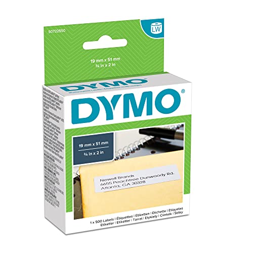 DYMO® Etikett LabelWriter, selbstklebend, ablösbar, Papier, 51 x 19 mm, weiß (500 Stück), Sie erhalten 1 Packung á 500 Stück von DYMO