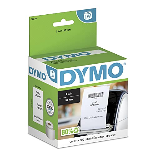 DYMO Authentische LW Endlosetiketten, DYMO Etiketten für LabelWriter Etikettendrucker, 6,4 cm x 90 m, 1 Rolle von DYMO