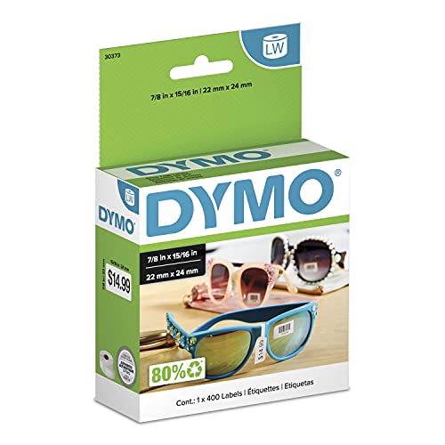 DYMO Authentische LW Preisschild-Etiketten, DYMO Etiketten für LabelWriter Drucker, Weiß, 15/16" x 7/8", 1 Rolle mit 408 von DYMO