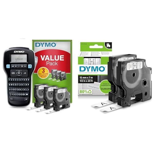 DYMO LabelManager 160 Tragbares Beschriftungsgerät Starter-Set & Original D1-Etikettenband | schwarz auf weiß von DYMO