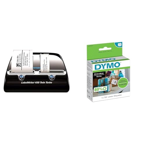 DYMO LabelWriter 450 Twin Turbo Etikettendrucker & Original LabelWriter Mehrzwecketiketten (Klein) von DYMO