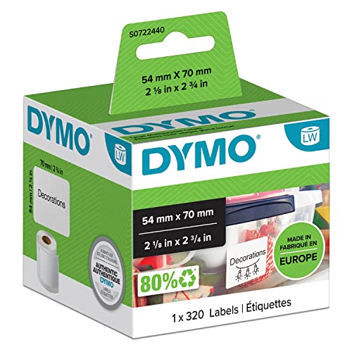 DYMO Original LabelWriter Mehrzwecketiketten | 54 mm x 70 mm | Rolle mit 320 leicht ablösbaren Etiketten | selbstklebend | für LabelWriter Etikettendrucker und Beschriftungsgerät von DYMO