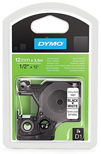 Dymo S0718040 D1 Schriftbandkassette schwarz/weiß, 12 mm x 3,5 m von DYMO