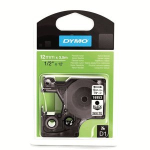 Dymo Schriftbandkassette D1 Nylon flexibel 3,5mx12mm schwarz/weiß von DYMO