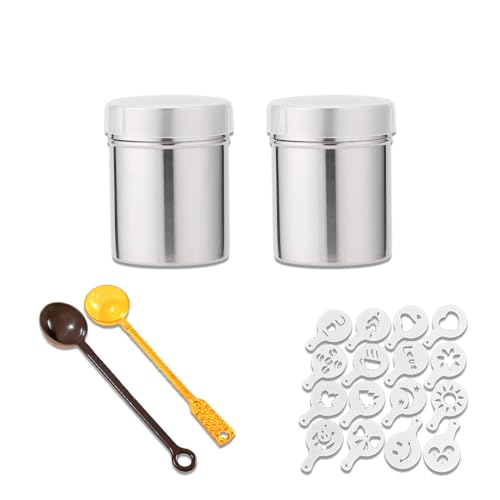 2 Stck Kakao Shaker Icing Zucker Shaker Kaffee Schablone für Schokolade, Salz, Mehl von DYOUen