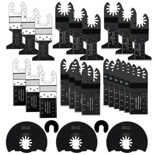 Oszillierende Sägeblätter Sägeblätter for Holzschneiden Hybrid-Oszillierende Sägeblätter Multifunktions-Schnellspann-Sägeblätter Oszillierende Sägeblatt-Sets for Holz, Gips, Kunststoff und Kunststoffr von DYUES-SDOEMVIEN