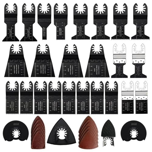 Oszillierende Sägeblätter Sägeblätter for Holzschneiden Hybrid-Oszillierende Sägeblätter Multifunktions-Schnellspann-Sägeblätter Oszillierende Sägeblatt-Sets for Holz, Gips, Kunststoff und Kunststoffr von DYUES-SDOEMVIEN