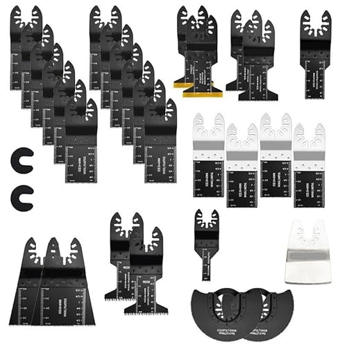 Oszillierende Sägeblätter Sägeblätter for Holzschneiden Hybrid-Oszillierende Sägeblätter Multifunktions-Schnellspann-Sägeblätter Oszillierende Sägeblatt-Sets for Holz, Gips, Kunststoff und Kunststoffr von DYUES-SDOEMVIEN